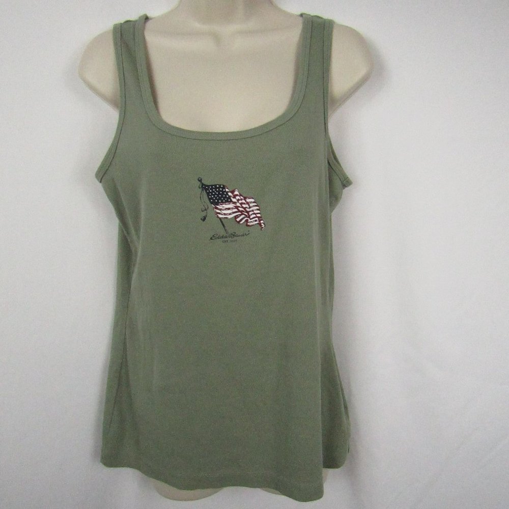 Women's | L | Eddie Bauer | Tank Top | Flag | Get your Independence Day On!!!